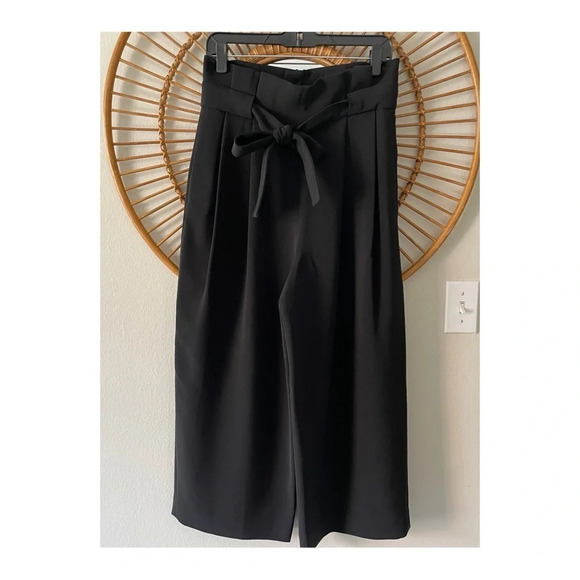 COS High paper bag waist pant crop wide leg Sz S - Picture 1 of 6